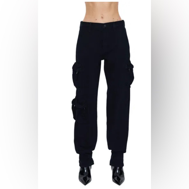 Bobbie Utility Ankle Cargo Jeans In Abyss In Black - Size 27